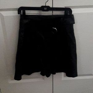 Black faux leather skirt
